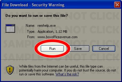 This is an EXAMPLE of the Dialog your browser might display.